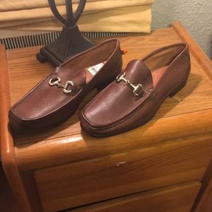 Brown leather dress shoes